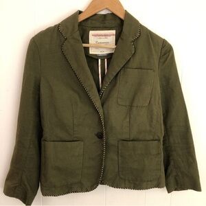 Anthropologie linen blend blazer
